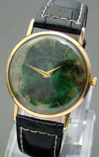 VTG VERY RARE 1968 LONGINES GOLD PLATED MENS WATCH ROMAN NUMBER DIAL 2