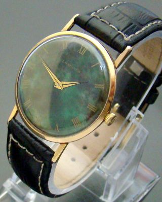 VTG VERY RARE 1968 LONGINES GOLD PLATED MENS WATCH ROMAN NUMBER DIAL 3