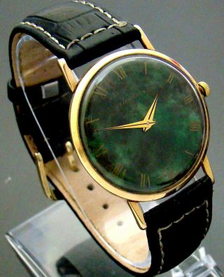 VTG VERY RARE 1968 LONGINES GOLD PLATED MENS WATCH ROMAN NUMBER DIAL 5