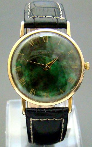 VTG VERY RARE 1968 LONGINES GOLD PLATED MENS WATCH ROMAN NUMBER DIAL 7