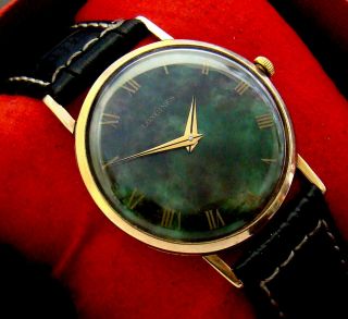 VTG VERY RARE 1968 LONGINES GOLD PLATED MENS WATCH ROMAN NUMBER DIAL 8