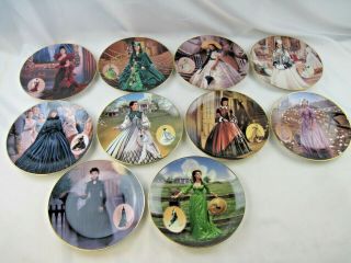 Gone With The Wind Costuming Of A Legend 8.  25 " Plates Full Set Of 10 Vintage