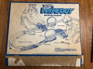 VTG Mattel Hot Wheels Wipeout 1979 Toy Car Track Set CIB Box 3