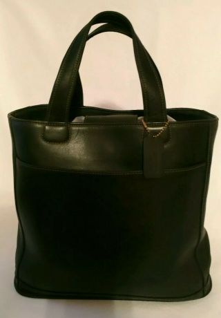 Vintage Stunning Coach All Black Glove Tanned Leather Handbag Shopper H9C - 9314 2