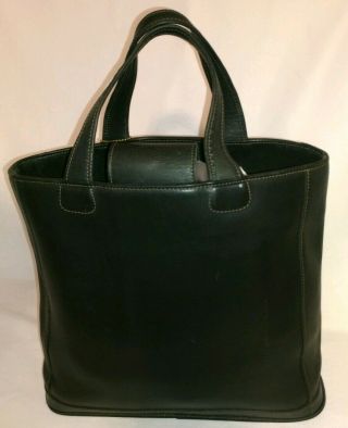 Vintage Stunning Coach All Black Glove Tanned Leather Handbag Shopper H9C - 9314 3