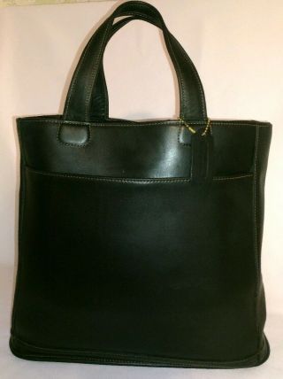Vintage Stunning Coach All Black Glove Tanned Leather Handbag Shopper H9C - 9314 6