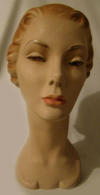 Vintage 1930s - 1940s Composition Plaster Head Mannequin Hat Display Ex Buy Now