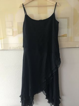 Vintage St.  John by Marie Gray 70 ' s Sz 12 Black Santana Knit & Silk Lux Dress 3