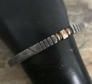 Vintage Old Pawn Native American Sterling Silver 14k Gold Bracelet.