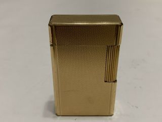 Vintage St Dupont Ligne 1 Gold Plated 20u Bailey Pattern Lighter Made In France