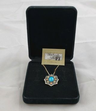 Vintage C.  Co.  Coleman - Sterling & 12k Black Hills Gold Leaves Necklace Pendant