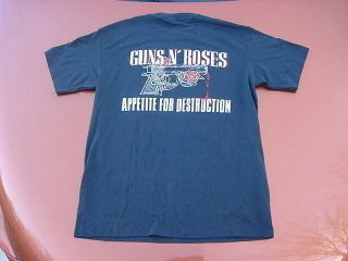 VERY RARE VINTAGE 1980 ' S GUNS N ' ROSES APPETITE FOR DESTRUCTION SHIRT PROMO TOUR 3