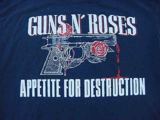 VERY RARE VINTAGE 1980 ' S GUNS N ' ROSES APPETITE FOR DESTRUCTION SHIRT PROMO TOUR 4