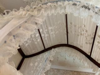 1988 Nellie Bell Miniature Dollhouse Artisan White Eyelet Lace Canopy Bed PRETTY 8
