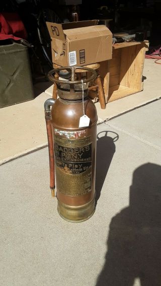 Antique Fire Extinguisher Badger Pony Size Bell Bottom