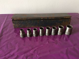 Vintage Williams Socket Set Box Bsf Bsw Spanner Wrench Old American Classic Car