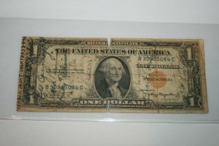 Veteran Short Snoters 1943 Ww11 Signed Us $1 Note