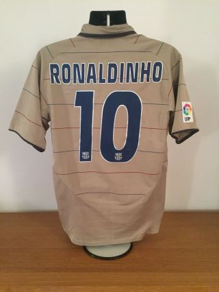 Barcelona Away Shirt 2004/05 Ronaldinho 10 Medium Vintage Rare