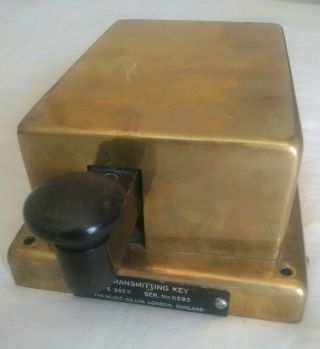 Vintage Brass Telegraph Transmitting Key M.  I.  M.  C.  Co Ltd London England 355b