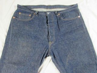 Vtg 80s USA Made Levi 501 Button Fly DARK Denim Jeans Tag 38x31 Measure 38x30 4