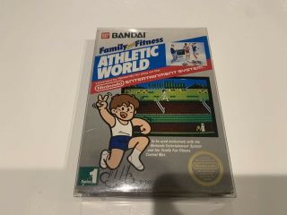 Rare Athletic World Family Fun Fitness Nes Nintendo Complete Cib Series 1