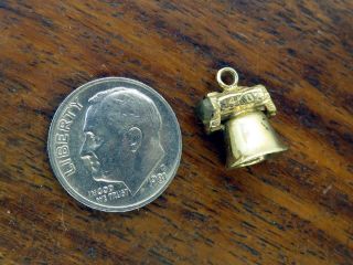 Vintage 14k Gold Stanhope Pennsylvania Philadelphia Liberty Bell Charm Rare