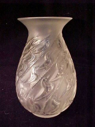 Signed R.  Lalique France Crystal Glass Ducks Canards 1931 Vase Rare