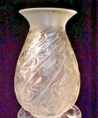 Signed R.  Lalique France Crystal Glass Ducks CANARDS 1931 Vase RARE 2