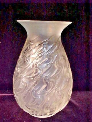 Signed R.  Lalique France Crystal Glass Ducks CANARDS 1931 Vase RARE 4
