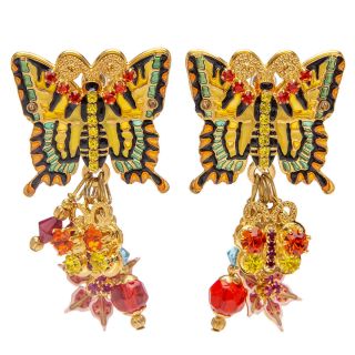 Lunch At The Ritz Butterflies Post Earrings (goldtone) Rare From Esme 