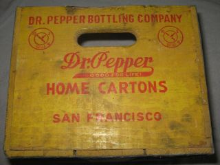 Vintage Yellow Red Dr Pepper Wood Crate Home Cartons 10 2 4 San Francisco