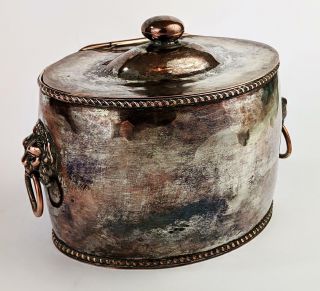 Victorian Silver Plated Lion Head Tea Caddy 19th Century