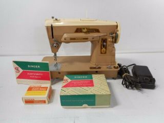 Vintage Singer 403a Slant O Matic Sewing Machine W/ Wow