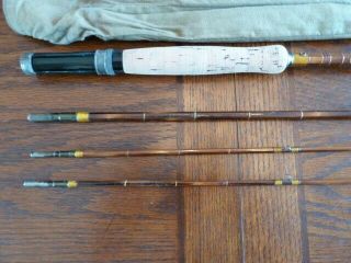 Vintage Bamboo Fly Rod Montague Rod & Reel Co.  6 - Flamed Cane - 2 Tips - 6 Wt Line