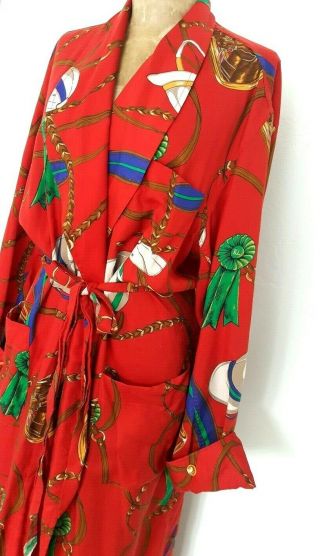 Vintage 80s Ralph Lauren Equestrian Robe Size Medium Bathrobe Trophy Jacket 5