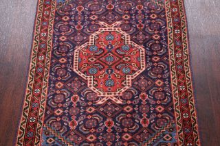 VINTAGE Geometric Navy Blue Ardebil Persian Area Rug Oriental Wool Carpet 2 ' x4 ' 3