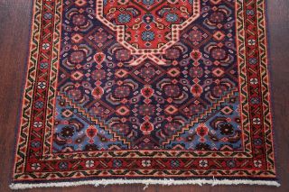VINTAGE Geometric Navy Blue Ardebil Persian Area Rug Oriental Wool Carpet 2 ' x4 ' 5