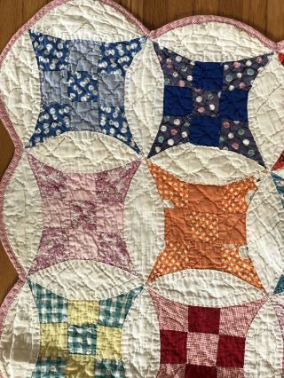 Vintage Cathedral Window Quilt 74“ X 64“ 2