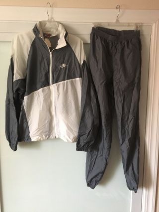 Vtg Nike Grey Tag Silver Tag Track Suit Windbreaker Jacket Pants 80s 90s Large