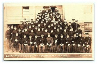 Vintage Postcard Rppc 95 Company Coast Artillery Fort Hancock Jersey 1910 I9