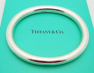 Estate Tiffany & Co.  Mexico Sterling Silver 1/4 " Thick 7 - 1/8 " Bangle Bracelet