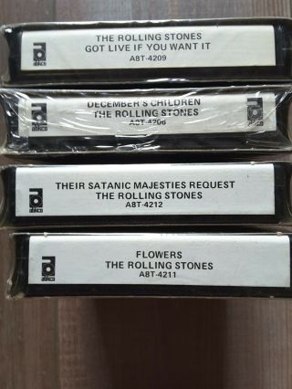 4 Vintage Rolling Stones 8 Track Tapes,  Factory 7