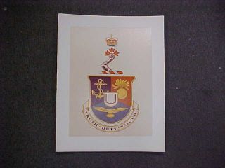 Orig Post Ww2 Qe Ii Approved Badge On Card " Royal Canadian Military College "