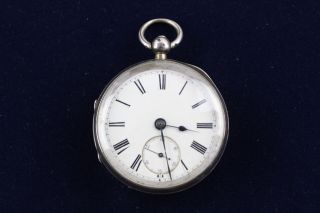 Antique Gents 1901 Chester Sterling Silver Pocket Watch Key - Wind 137g