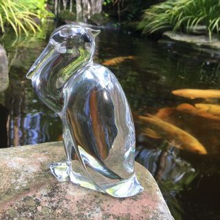 Rare Steuben Art Glass Crystal Egret Bird Figurines Beach Waterland Endangered