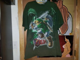 Vtg 90s The Legend Of Zelda: Ocarina Of Time Shirt Xl - Link Nintendo N64 Promo