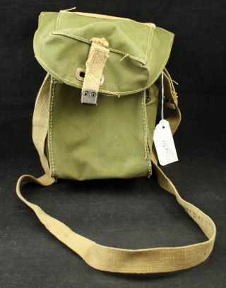 British Lightweight Gas Mask Bag With Strap Canvas Field Bag