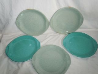 41 Pc Vtg Russel Wright Residential Blue/Gray Confetti Platter/Plates/Cups/C&S 2