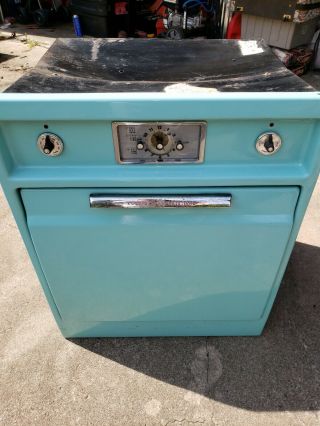 Vintage Mid Century Turquoise Aqua Ge Wall Oven J501r4gr