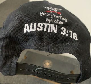 Rare VTG 90s WWF Stone Cold Steve Austin World Champion Austin 3:16 Snapback Hat 2